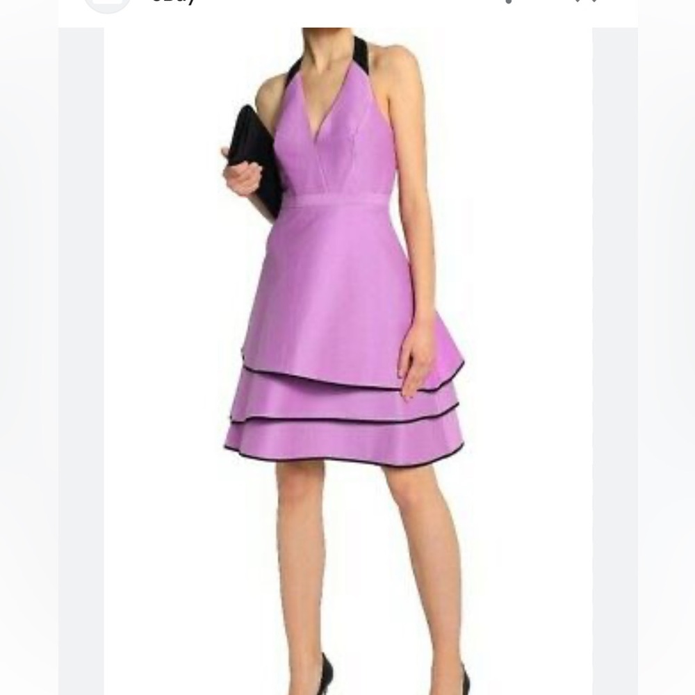 Halston Heritage halter dress in lavender